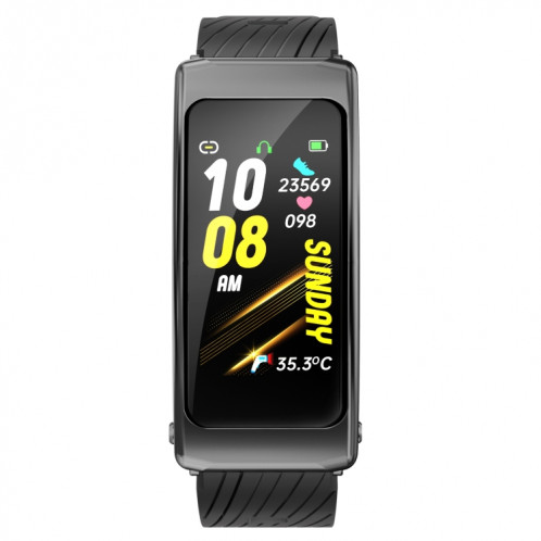 K20 1,14 pouces bande de silicone écouteur détachable vie étanche montre intelligente prise en charge appel Bluetooth (noir) SH701A1214-015