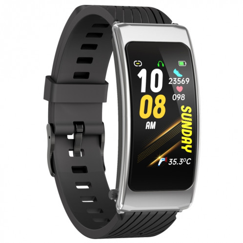 K20 1,14 pouces bande de silicone écouteur détachable vie étanche montre intelligente prise en charge appel Bluetooth (noir argent) SH701C277-015