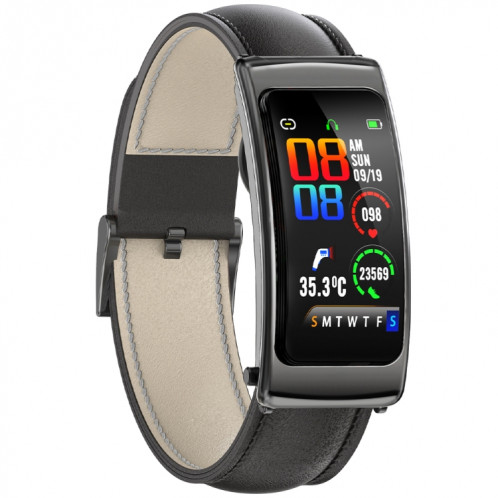 K20 1,14 pouces bande de cuir écouteur détachable vie étanche montre intelligente prise en charge appel Bluetooth (noir) SH801A819-015