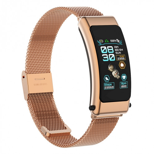 K50 1,08 pouce Steel Band Écouteur Détachable IP67 Étanche Smart Watch Support Bluetooth Appel (Or) SH101B1803-016