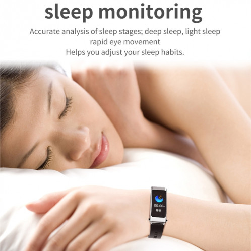 K50 1,08 pouces bande de silicone écouteur détachable IP67 étanche montre intelligente prise en charge appel Bluetooth (noir argent) SH401B1468-016