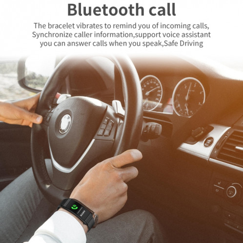K50 1,08 pouces bande de silicone écouteur détachable IP67 étanche montre intelligente prise en charge appel Bluetooth (noir argent) SH401B1468-016