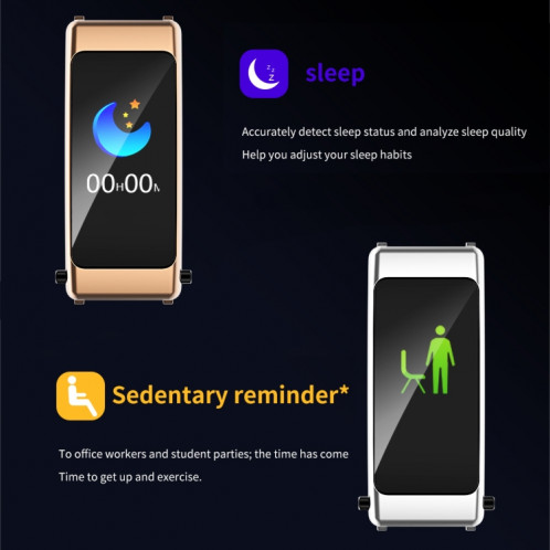 K50 1,08 pouces bande de silicone écouteur détachable IP67 étanche montre intelligente prise en charge appel Bluetooth (noir argent) SH401B1468-016