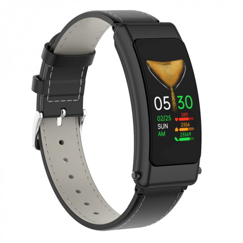 K50 1,08 pouces bande de cuir écouteur détachable IP67 étanche montre intelligente prise en charge appel Bluetooth (noir) SH601A713-016