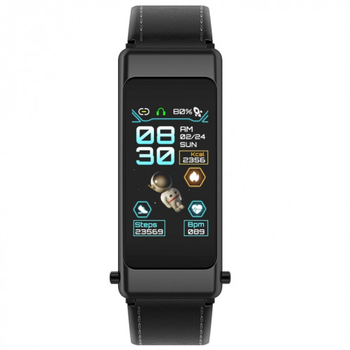 K50 1,08 pouces bande de cuir écouteur détachable IP67 étanche montre intelligente prise en charge appel Bluetooth (noir) SH601A713-016