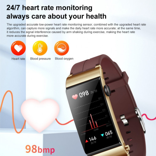 M6 1,5 pouces bande d'acier écouteur détachable IP68 étanche montre intelligente prise en charge Bluetooth appel (or) SH601B43-018