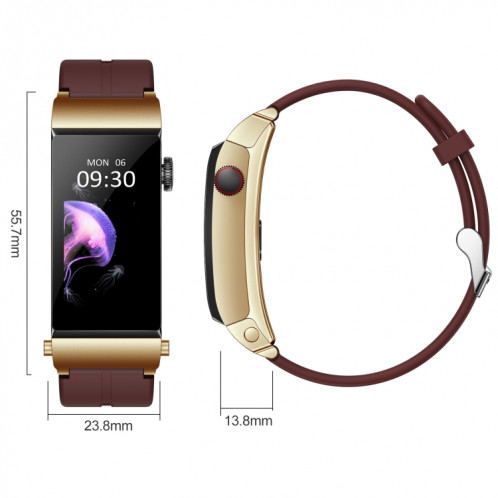 M6 1,5 pouces bande de silicone écouteur détachable IP68 étanche montre intelligente prise en charge Bluetooth appel (rouge) SH701B1725-018
