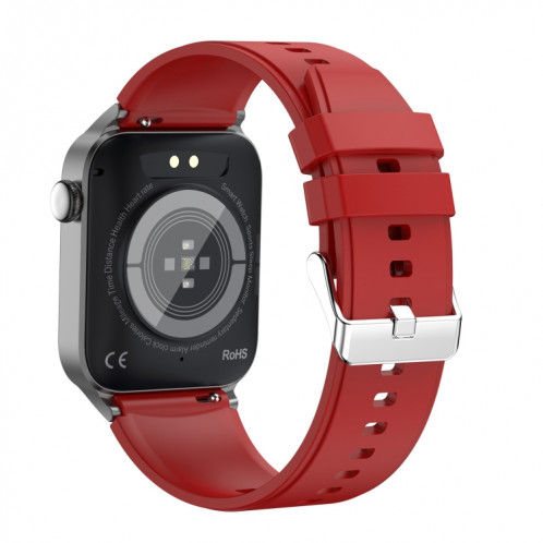 T50 1,85 pouces bande de silicone IP67 montre intelligente étanche prend en charge l'assistant vocal/surveillance de la santé (rouge) SH201B757-013