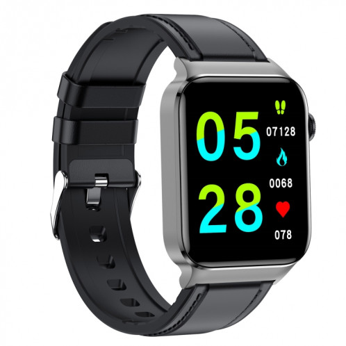 T50 1,85 pouces bracelet en cuir IP67 montre intelligente étanche prend en charge l'assistant vocal/surveillance de la santé (noir) SH301B808-013