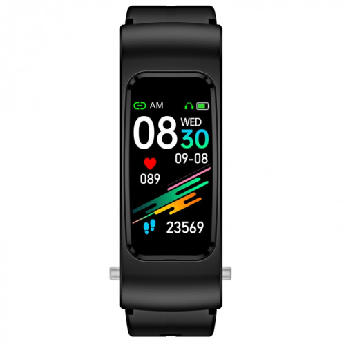 K60 1,08 pouces bande de silicone écouteur détachable vie étanche montre intelligente prise en charge appel Bluetooth (noir) SH801A1214-018