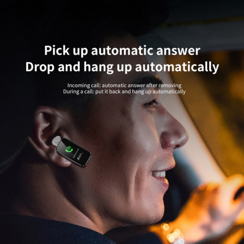 K60 1,08 pouces bande de cuir écouteur détachable vie étanche montre intelligente prise en charge Bluetooth appel (noir argent) SH001C631-018