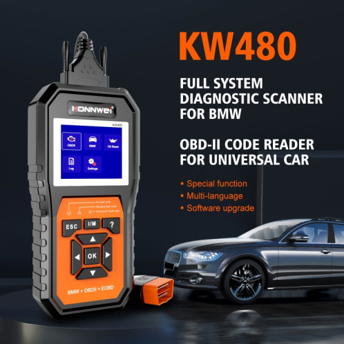 Pour BMW KONNWE KW480 2.8 pouces écran couleur OBD2 détecteur de défaut de voiture SK4501905-08