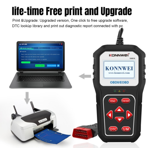 KONNWE KW818 Outils de diagnostic de détecteur de défaut de voiture OBD2 Bluetooth SK36511197-08