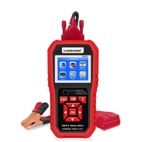 KONNWEI KW880 3 en 1 diagnostic de panne de voiture OBD2 + testeur de batterie + réinitialisation de la correspondance de la batterie SK36581273-08