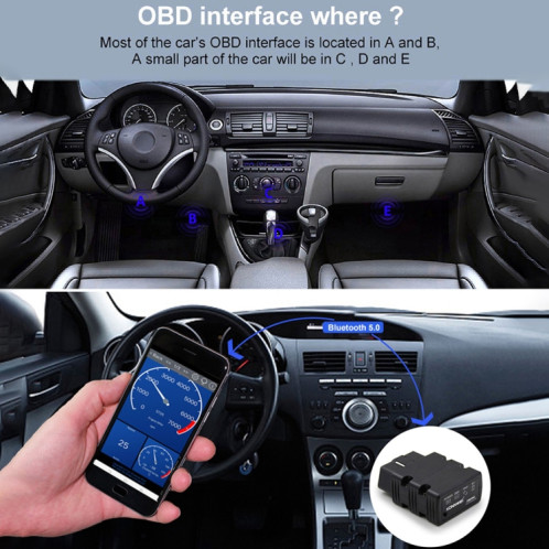 KONNWEI KW902 Bluetooth 5.0 OBD2 Outils d'analyse de diagnostic de panne de voiture Prend en charge IOS / Android (Blanc) SK601A1192-07