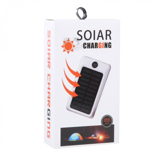 Banque d'alimentation USB à énergie solaire 20000 mAh avec boussole (noir) SH901A356-06