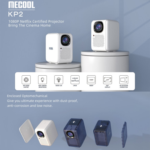 MECOOL KP2 1920x1080P 600ANSI Lumens Mini projecteur intelligent LED portable () SM001B239-09