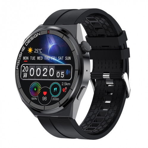 Montre intelligente à écran TFT PG3 Pro 1,41 pouces, prise en charge de la surveillance de la fréquence cardiaque / de la pression artérielle (noir) SH401B1349-023