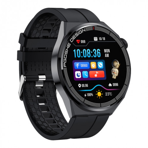 Montre intelligente à écran TFT PG3 Pro 1,41 pouces, prise en charge de la surveillance de la fréquence cardiaque / de la pression artérielle (noir) SH401B1349-023