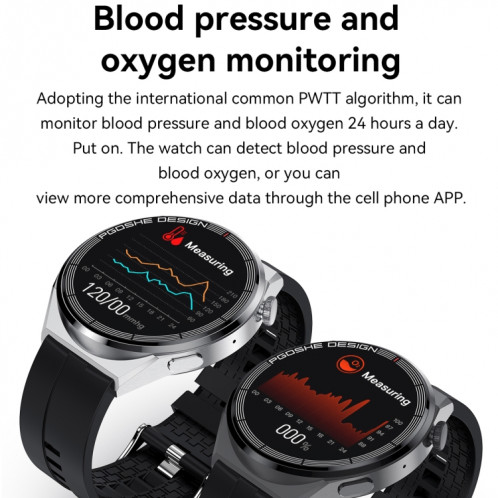 Montre intelligente à écran TFT PG3 Pro 1,41 pouces, prise en charge de la surveillance de la fréquence cardiaque / de la pression artérielle (noir) SH401B1349-023