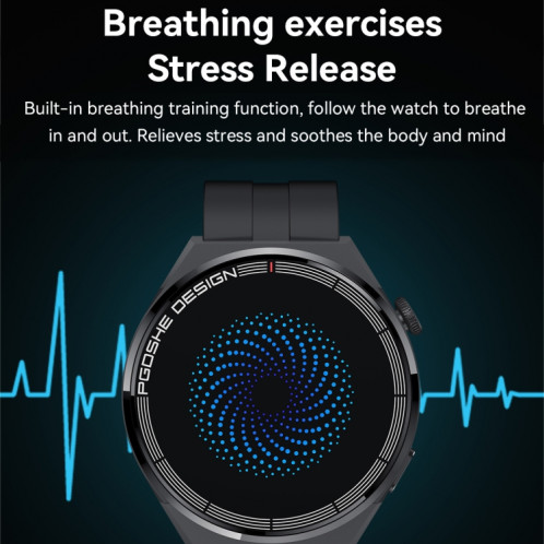 Montre intelligente à écran TFT PG3 Pro 1,41 pouces, prise en charge de la surveillance de la fréquence cardiaque / de la pression artérielle (noir) SH401B1349-023