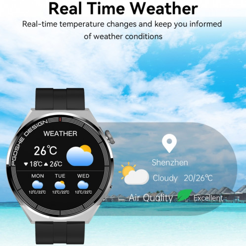 Montre intelligente à écran TFT PG3 Pro 1,41 pouces, prise en charge de la surveillance de la fréquence cardiaque / de la pression artérielle (noir) SH401B1349-023