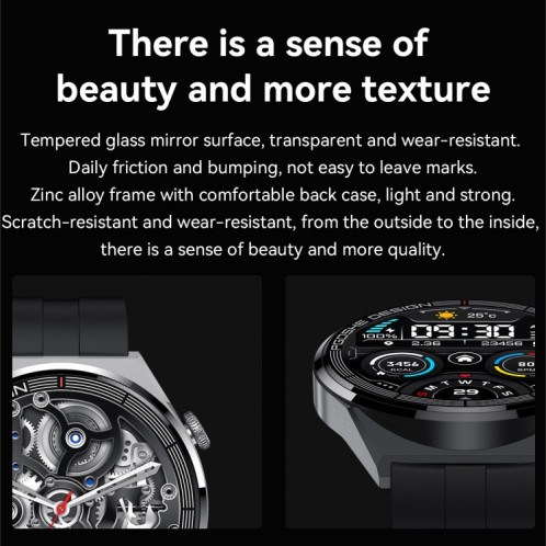 Montre intelligente à écran TFT PG3 Pro 1,41 pouces, prise en charge de la surveillance de la fréquence cardiaque / de la pression artérielle (noir) SH401B1349-023