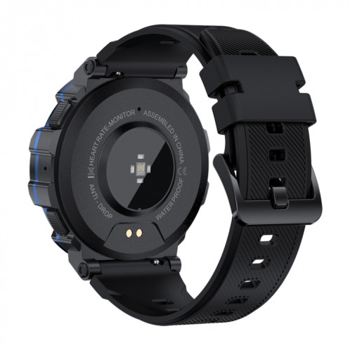 PG666 Montre intelligente d'appel Bluetooth à écran TFT de 1,39 pouces, prend en charge la surveillance de la fréquence cardiaque / de la pression artérielle (noir bleu) SH501B323-011