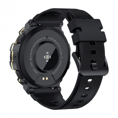 PG666 Montre intelligente d'appel Bluetooth à écran TFT de 1,39 pouces, prend en charge la surveillance de la fréquence cardiaque / de la pression artérielle (or noir) SH501C435-011