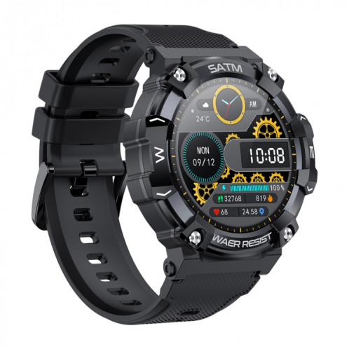 PG666 Montre intelligente d'appel Bluetooth à écran TFT de 1,39 pouces, prend en charge la surveillance de la fréquence cardiaque / de la pression artérielle (noir) SH501D1072-011