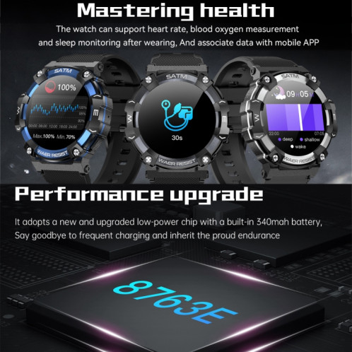 PG666 Montre intelligente d'appel Bluetooth à écran TFT de 1,39 pouces, prend en charge la surveillance de la fréquence cardiaque / de la pression artérielle (or noir) SH501C435-011