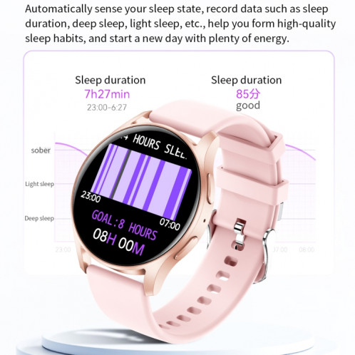 X01 La montre intelligente à écran TFT de 1,28 pouces prend en charge la surveillance du sommeil / la surveillance de l'oxygène sanguin (or rose) SH801B985-09