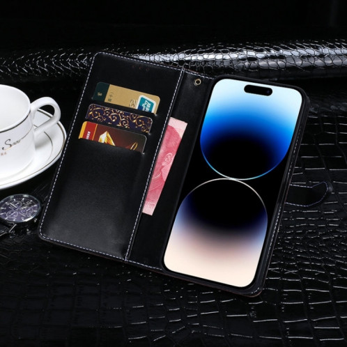 Pour Ulefone Note 14 idewei Crocodile Texture Leather Phone Case (Black) SI103C419-06