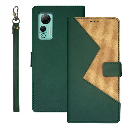Pour Ulefone Note 14 idewei Étui de téléphone en cuir épissé bicolore (vert) SI908D1058-05
