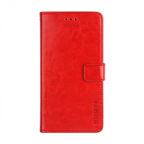 Pour Ulefone Note 14 idewei Crazy Horse Texture étui de téléphone en cuir avec support (rouge) SI908C790-05