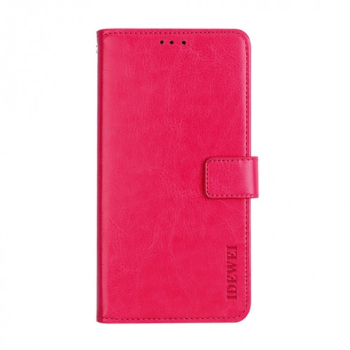 Pour Ulefone Note 14 idewei Crazy Horse Texture Housse de téléphone en cuir avec support (Rose Rouge) SI908G1414-05