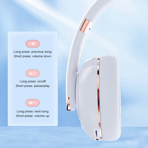 Casque Bluetooth sans fil à réduction de bruit plié KE22 (blanc) SH901A1601-08
