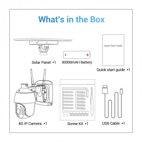 ESCAM QF724 3MP 24h Enregistrement Cloud Storage PT 4G PIR Alarme Caméra IP avec Panneau Solaire, Bandes de Signal AU SE3901303-014