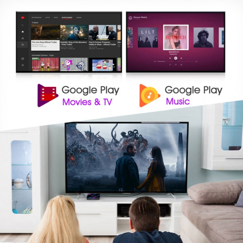 H96 MAX-3318 4K Ultra HD Android TV Boîte avec télécommande, Android 10.0, RK3318 Quad-Core 64bit Cortex-A53, 2 Go + 16 Go, Carte TF / USBX2 / AV / Ethernet, Fiche Spécification: UE Fiche SH4402575-012