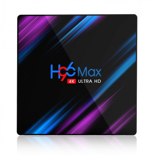 H96 MAX-3318 4K Ultra HD Android TV Boîte avec télécommande, Android 10.0, RK3318 Quad-Core 64bit Cortex-A53, 4 Go + 64GB, Prise en charge de la carte TF / USBX2 / AV / Ethernet, Fiche Spécification: US FICHER SH4704532-012