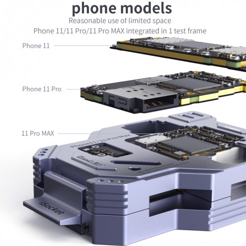 Dispositif de test en couches de la carte mère Qianli iSocket pour la série iPhone 11 SQ2001762-014