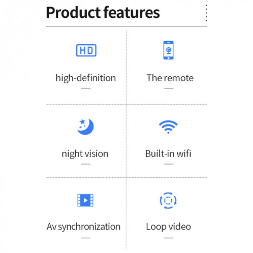Caméra X2 Smart HD Mini WiFi Prise en charge de la vision nocturne et de la détection de mouvement et de la carte TF SH45221444-010
