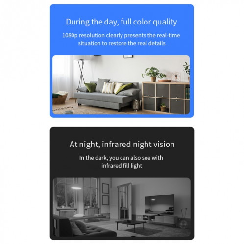 Caméra X2 Smart HD Mini WiFi Prise en charge de la vision nocturne et de la détection de mouvement et de la carte TF SH45221444-010