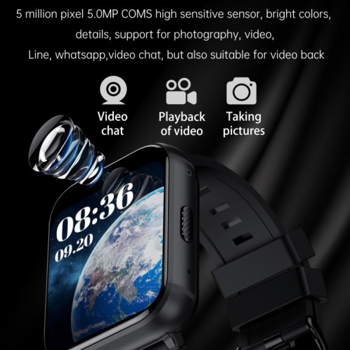Q668 1,99 pouces Écran 4G Smart Watch Android 9.0, Spécification: 4 Go + 64 Go (Argent) SH302B1701-013