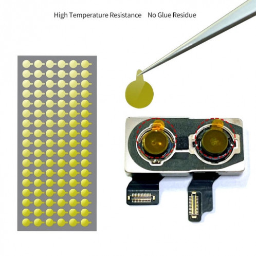 Pour iPhone / Huawei / OPPO / Xiaomi 100pcs / Set 5mm Caméra Face ID Dot Matrix Protection Autocollant SH6901280-03