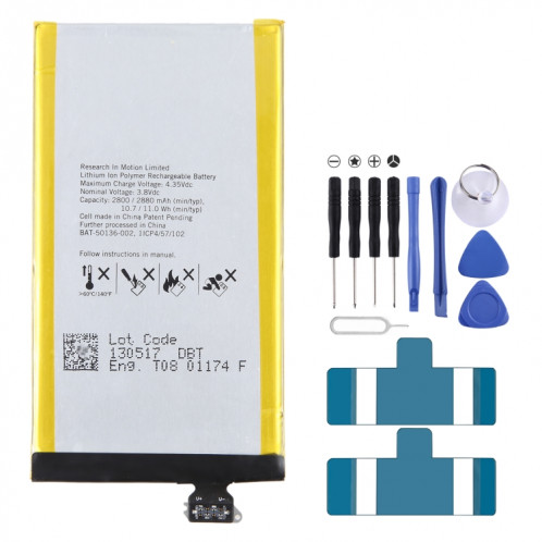 Pour Blackberry Z20 / Z30 2880mAh Remplacement de la batterie BAT-50136-003 002 SH81021484-00