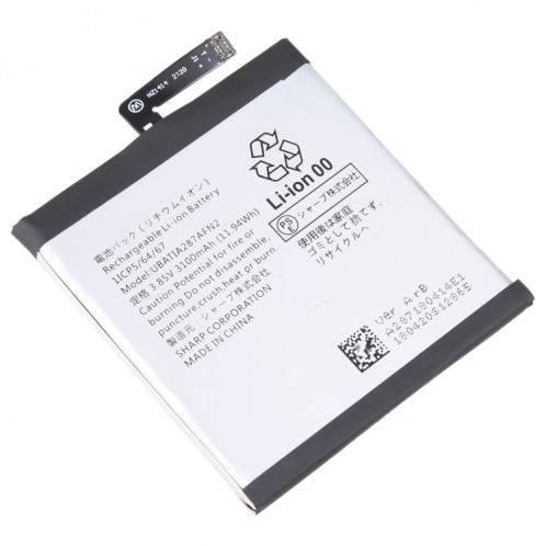Pour Sharp Aquos V HE384 3100mAh Remplacement de la batterie UBAT I A287AFN2 SH85091594-00