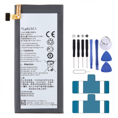 Pour Alcatel OneTouch Pop 4 Plus 5056E 2500mAh Remplacement de la batterie TLP025C1 SH94211667-00