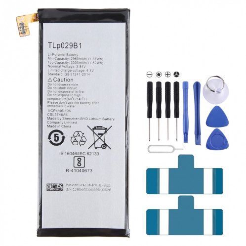 Pour Alcatel POP 4S OT-5095 2960mAh Remplacement de la batterie TLP029B2 SH9422564-00