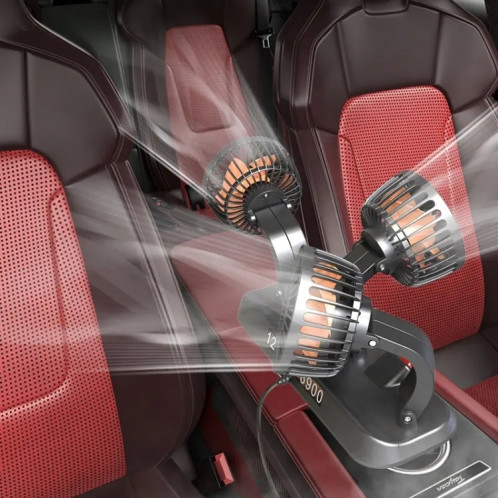 F4310 Ventilateur à trois têtes de voiture réglable rotatif à 360 degrés, style : 5 V USB universel SH08011572-013